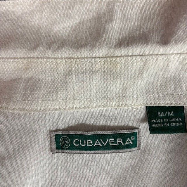 CUBAVERA 麻レーヨン混 キューバシャツ サイズM 07052206 861 シミ汚れ