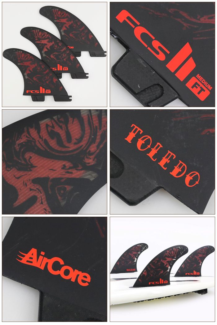 FCS2 FIN エフシーエス2フィン ショートボード用 トライフィン FT - PC/Aircore BLACK/RED フィリペトレド  パフォーマンスコア エアコア Mサイズ Lサイズ ３フィン スラスター - メルカリ