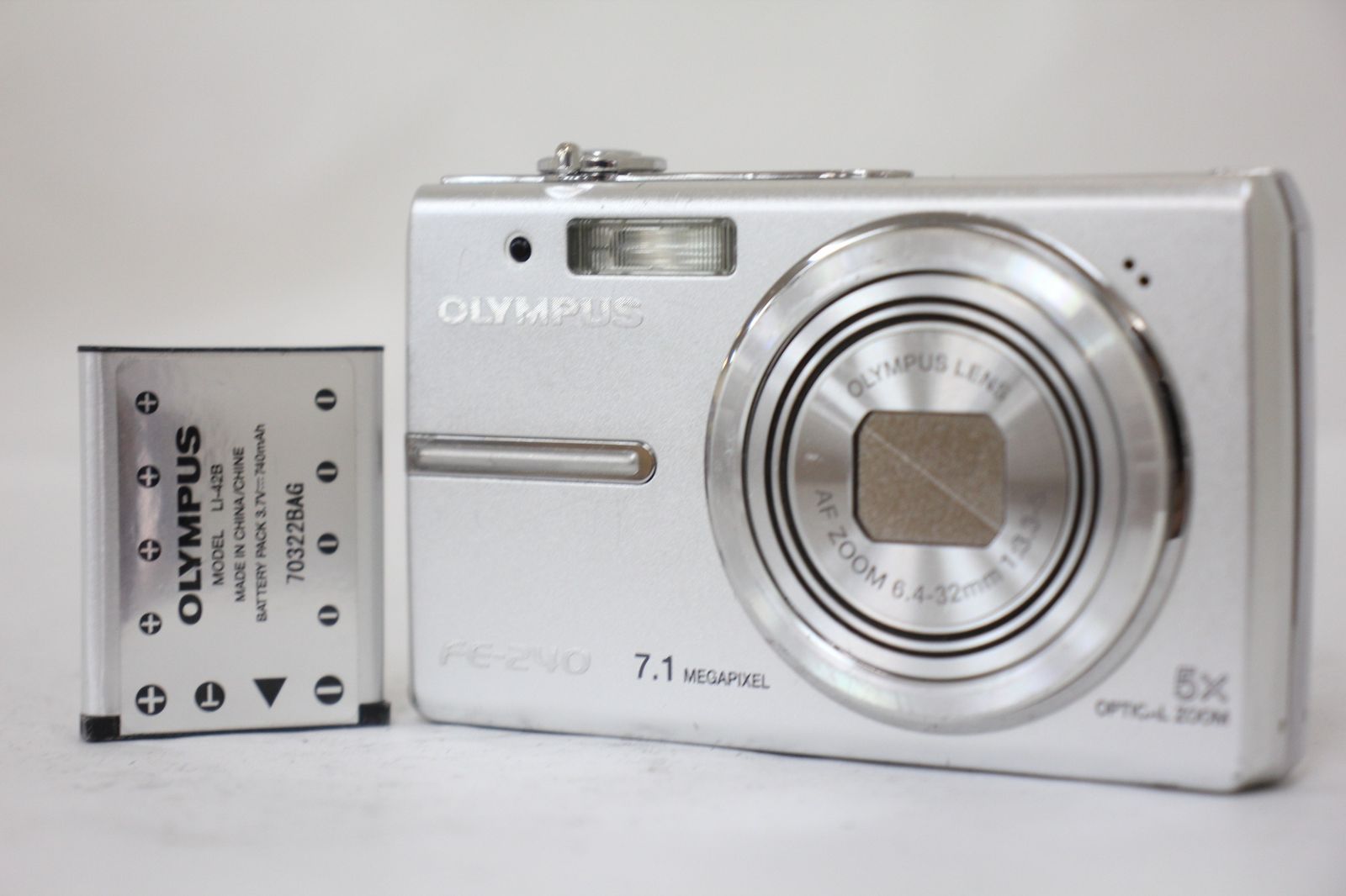返品保証 オリンパス Olympus FE-240 5x バッテリー付き コンパクトデジタルカメラ e1150
