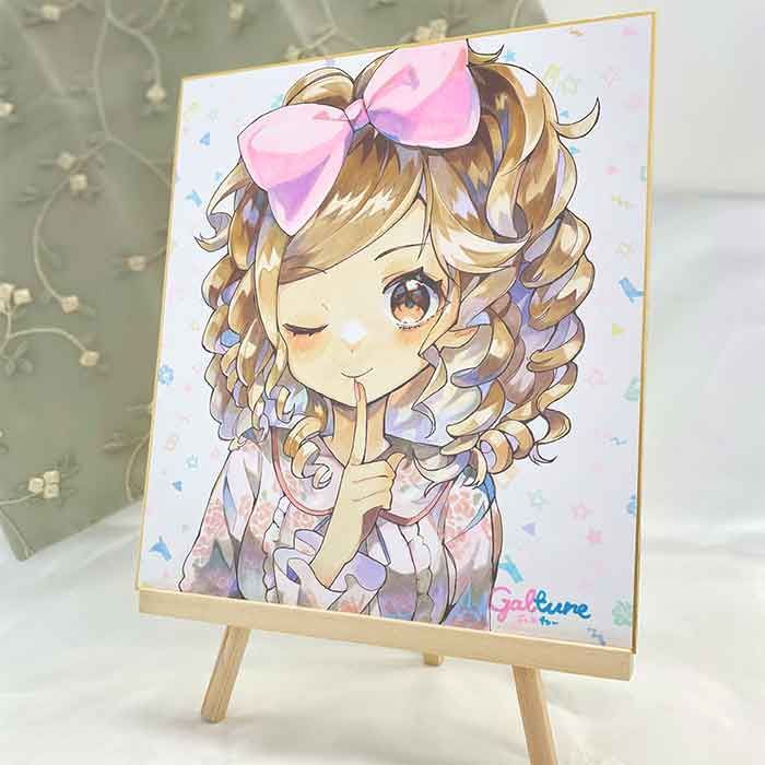 大色紙☆オリジナル 手描きイラスト 水の精 イラストオーダー アナログ