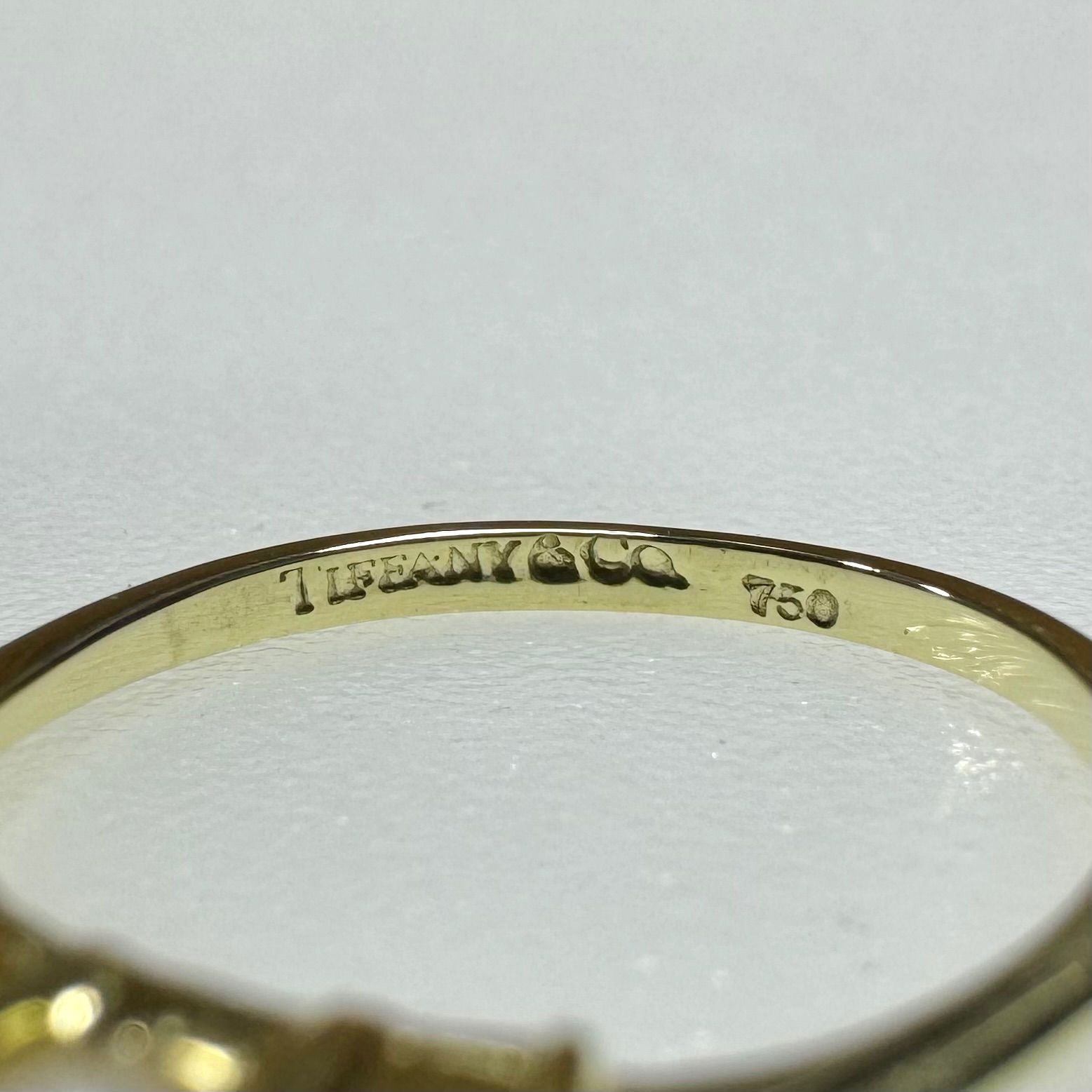 Tiffany &Co.Au750 パール　サファイア　リング　k18 ティファニー