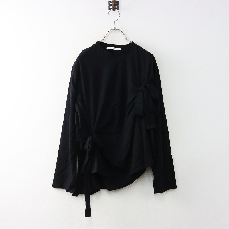 セシリーバンセン CECILIE BAHNSEN フロントリボン 長袖 カットソー 10∥ブラック ロンT トップス 薄手 クルーネック 2400014568882