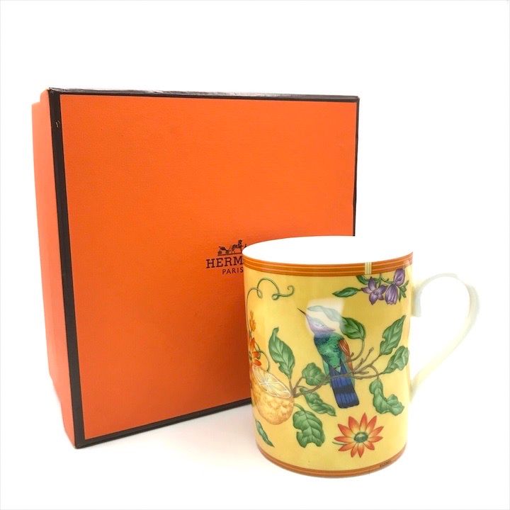 ♥品 HERMES エルメス シエスタ マグカップ コップ イエロー き 食器 ギフト プレゼント m15055