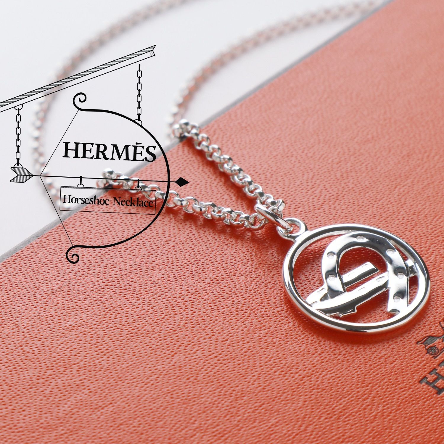 極美品 HERMES エルメス ホースシュー メダリオン ネックレス スターリング シルバー 925