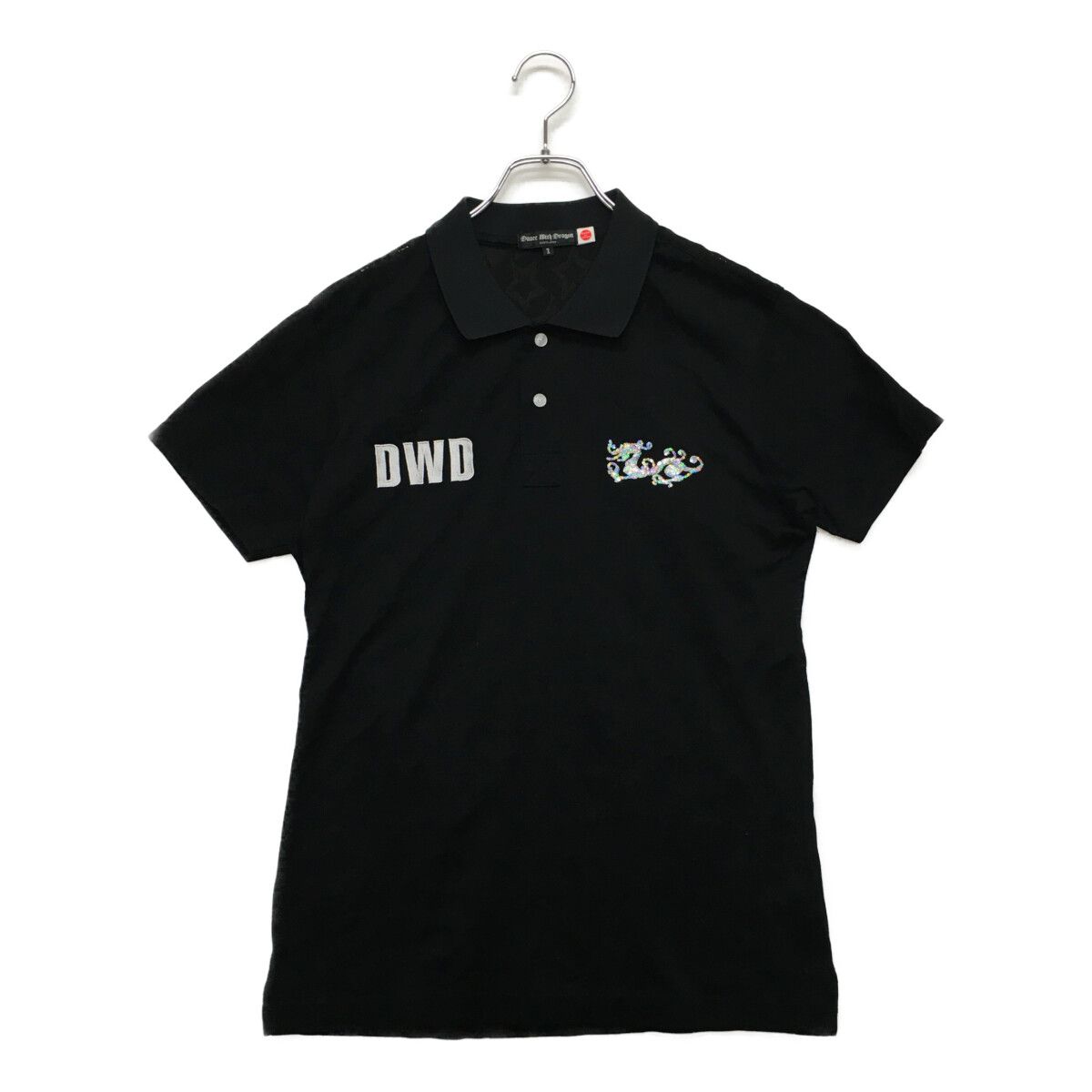 中古 メンズ ダンスウィズドラゴン DANCE WITH DRAGON 半袖ポロシャツ 2(M) 黒 星総柄