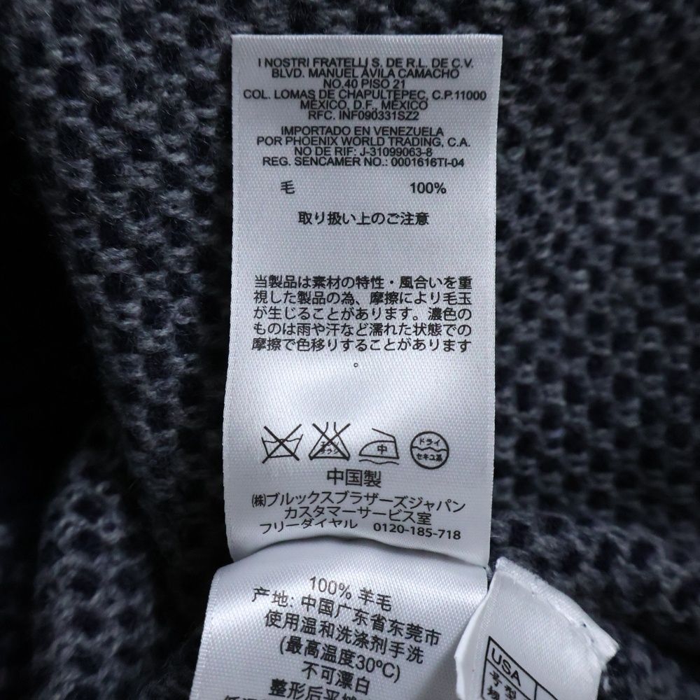 専用！ ブルックスブラザーズ カーディガン バーズアイ　ラムウール100% 紺 BROOKS BROTHERS (ブルックス ブラザーズ) バーズアイ ウール
