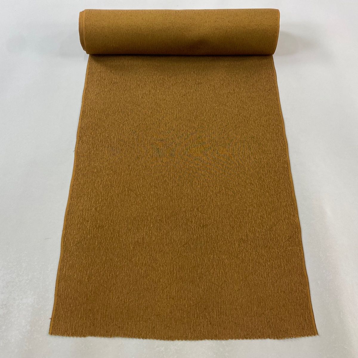 反物 秀品 小紋 幾何学 山吹茶色 正絹