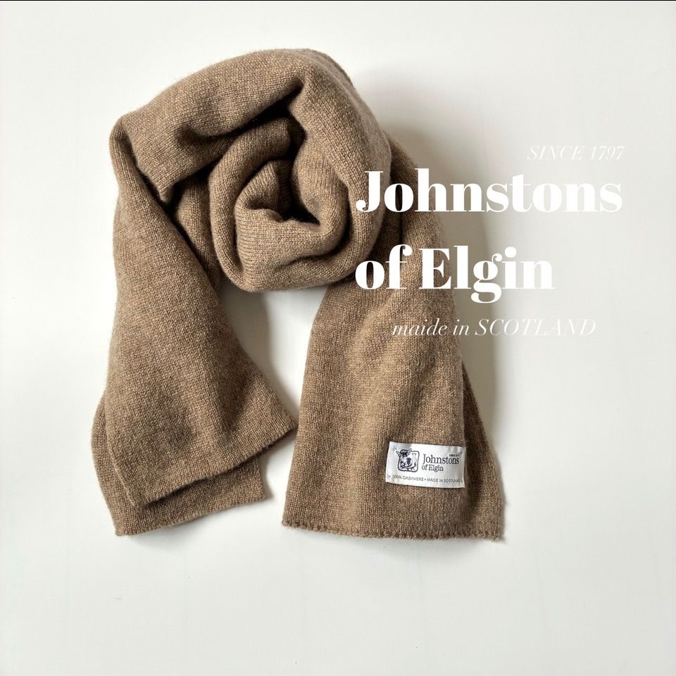 Johnstons of Elgin / カシミヤ100% ショートマフラー Johnstons of
