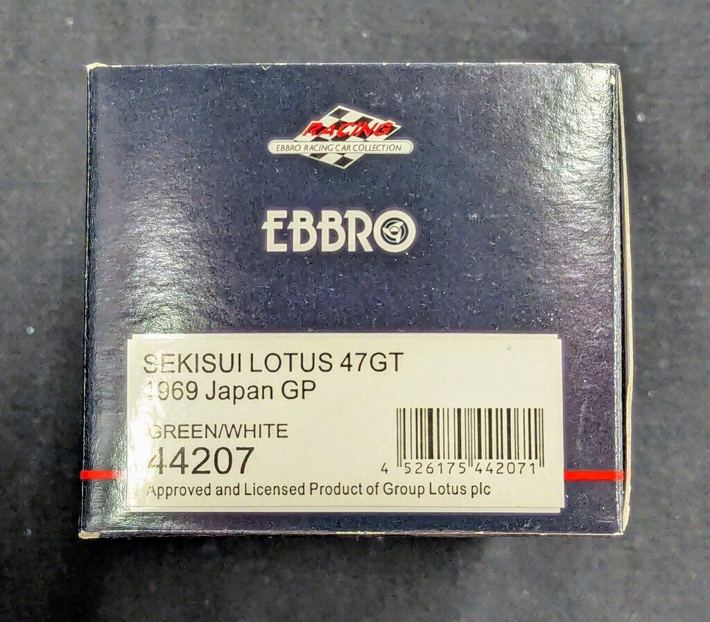 MMP 1/43 EBBRO SEKISUI LOTUS 47GT 1969 JAPAN GP #46 44207