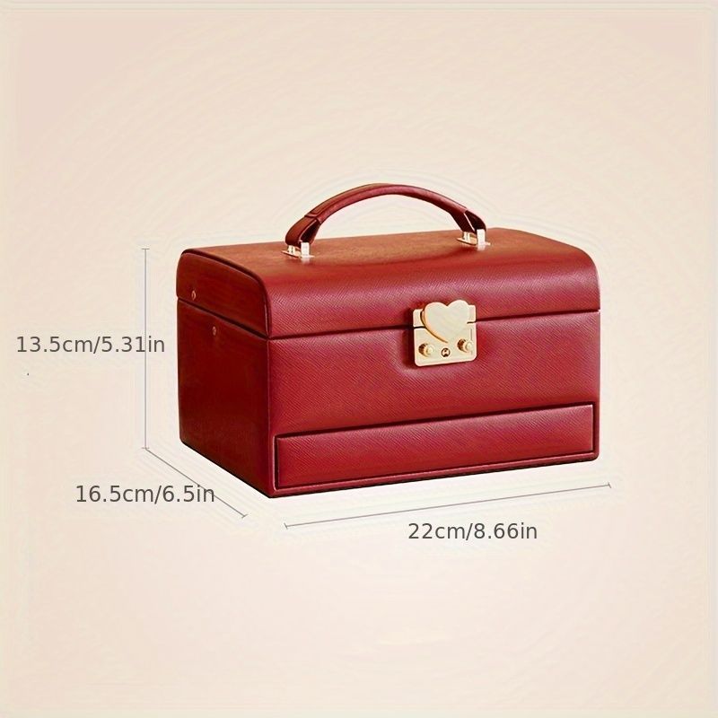 ジュエリー ボックス ハート形 バックル ヴィンテージ調 ミラー 鍵