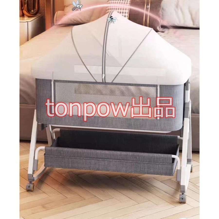 HZDMJ ベビーベッド 折りたたみ キャスター付 新生児0〜36ヶ月 HZDMJ