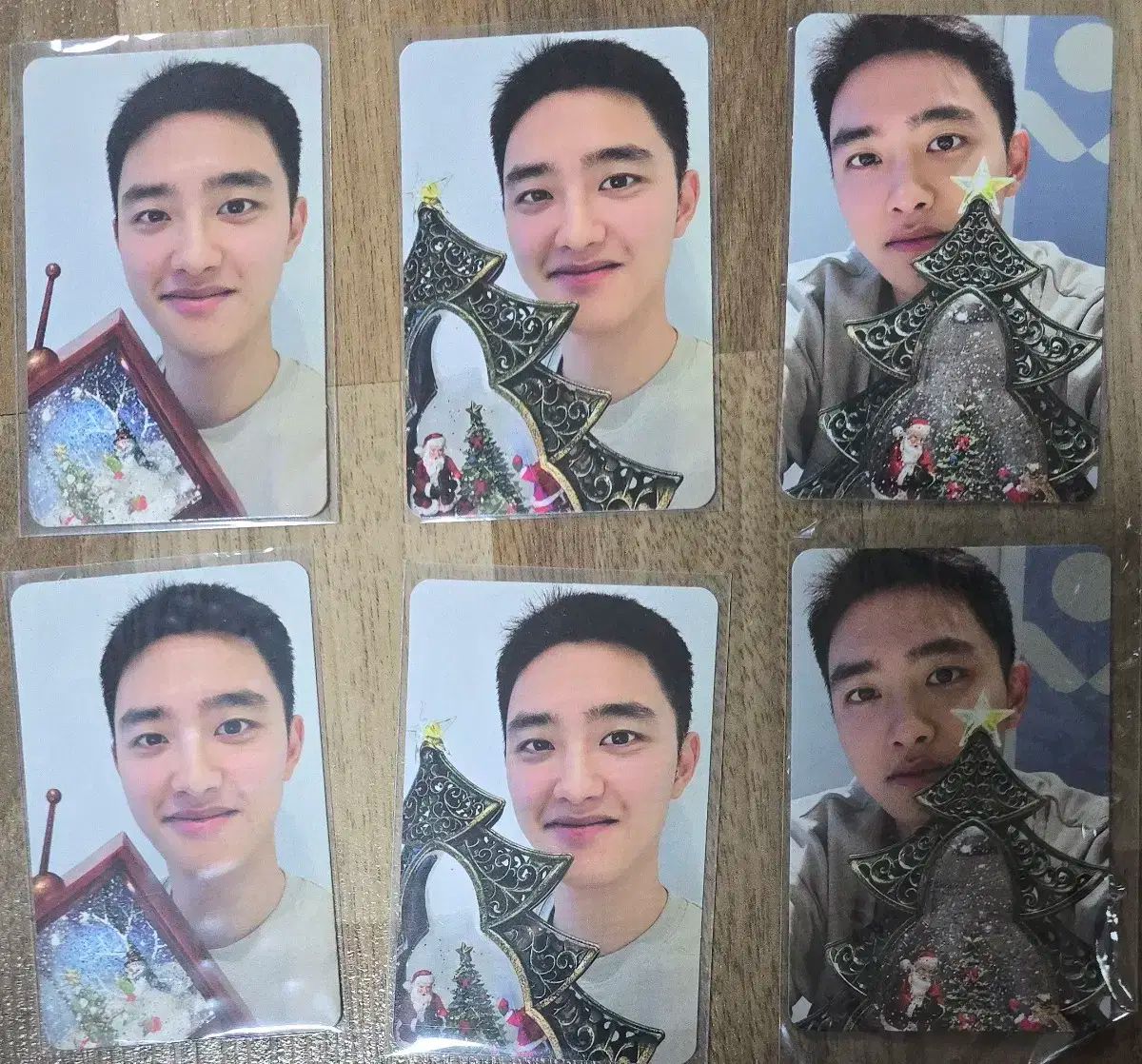 EXO(エクソ) ディオ(D.O.・ギョンス) ディオ(D.O.・ドギョンス・ギョンス) ピンク クリスマス トレカ 3 シーツセット