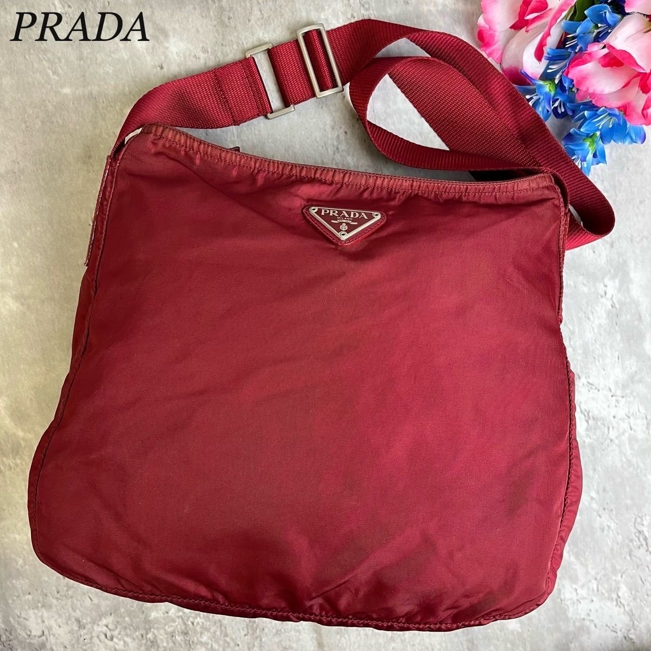 PRADA プラダ ナイロン ショルダーバッグ 白タグ 三角ロゴ