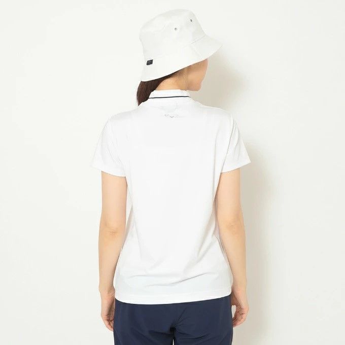 レディース ストレッチスムース半袖モックネックシャツ