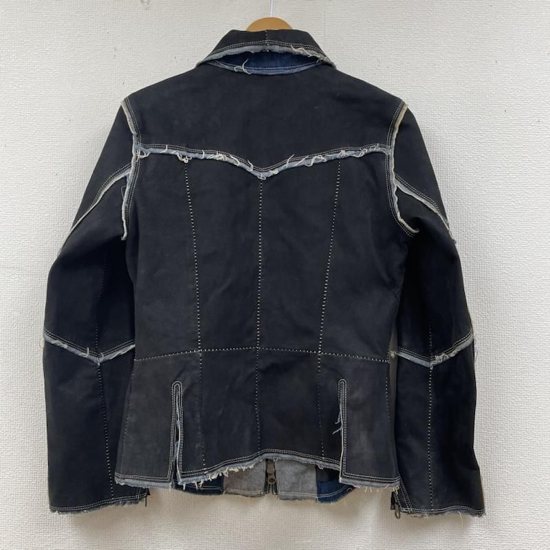 COOMB クーム ジャケット 上着 ジャンパー ブルゾン デニム レザー ジャケット ブルゾン フルジップ ダブルジップ 羊革 ラム ウエスタン