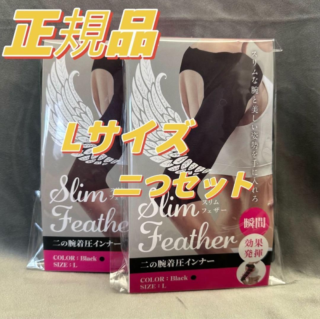 Slim Feather 物珍し スリムフェザー 二の腕着圧インナー Lサイズ 2点