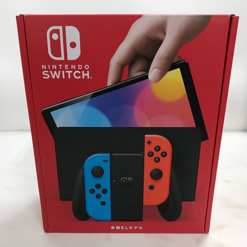 02w07549  Nintendo Switch ニンテンドースイッチ 有機ELモデル　Joy-Con(L)ネオンブルー/(R)ネオンレッド ※未使用品  【中古品】
