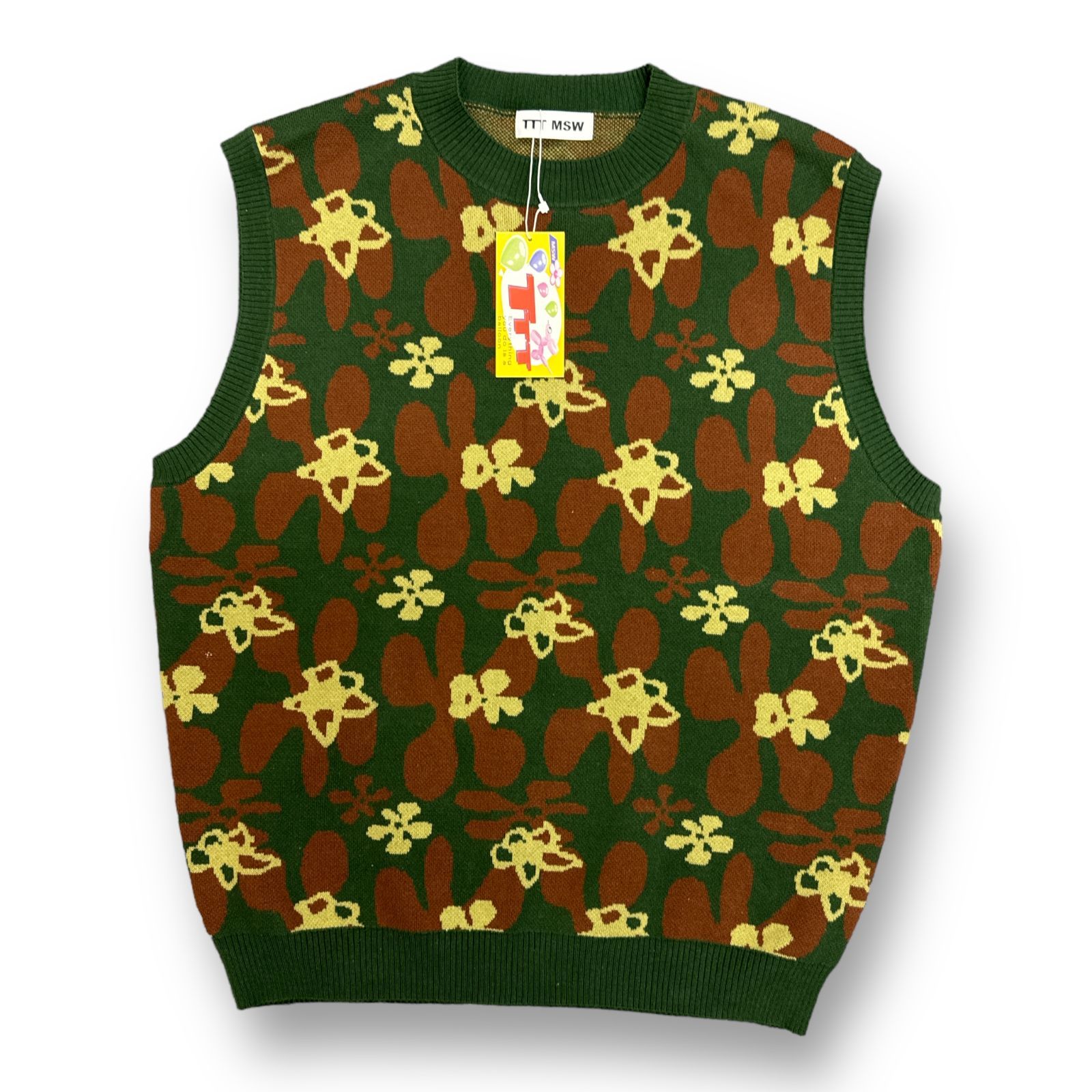 定価19800円 TTT MSW 23SS Flower Camo Knit Vest フラワーカモ ニット ベスト ジレ ティー モダンストリートウェア TTT-2025SS-KT09
