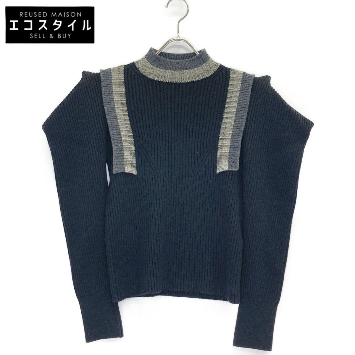 UNITED TOKYO ユナイテッドトウキョウ ﾌﾞﾗｯｸ 143330008 ｳｰﾙ混 ｺｸｰﾝｼｮﾙﾀﾞｰ ﾆｯﾄ