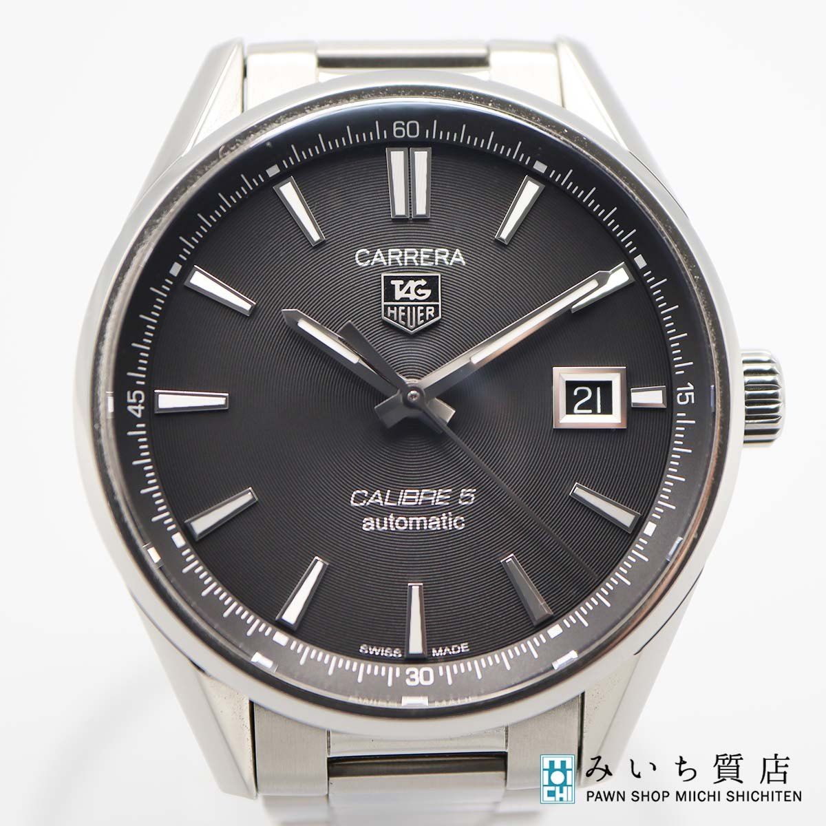 稼働 腕時計 TAG HEUER タグホイヤー カレラ キャリバー5 WAR211A 自動巻き 黒色文字盤 箱 保 コマあり yo1292