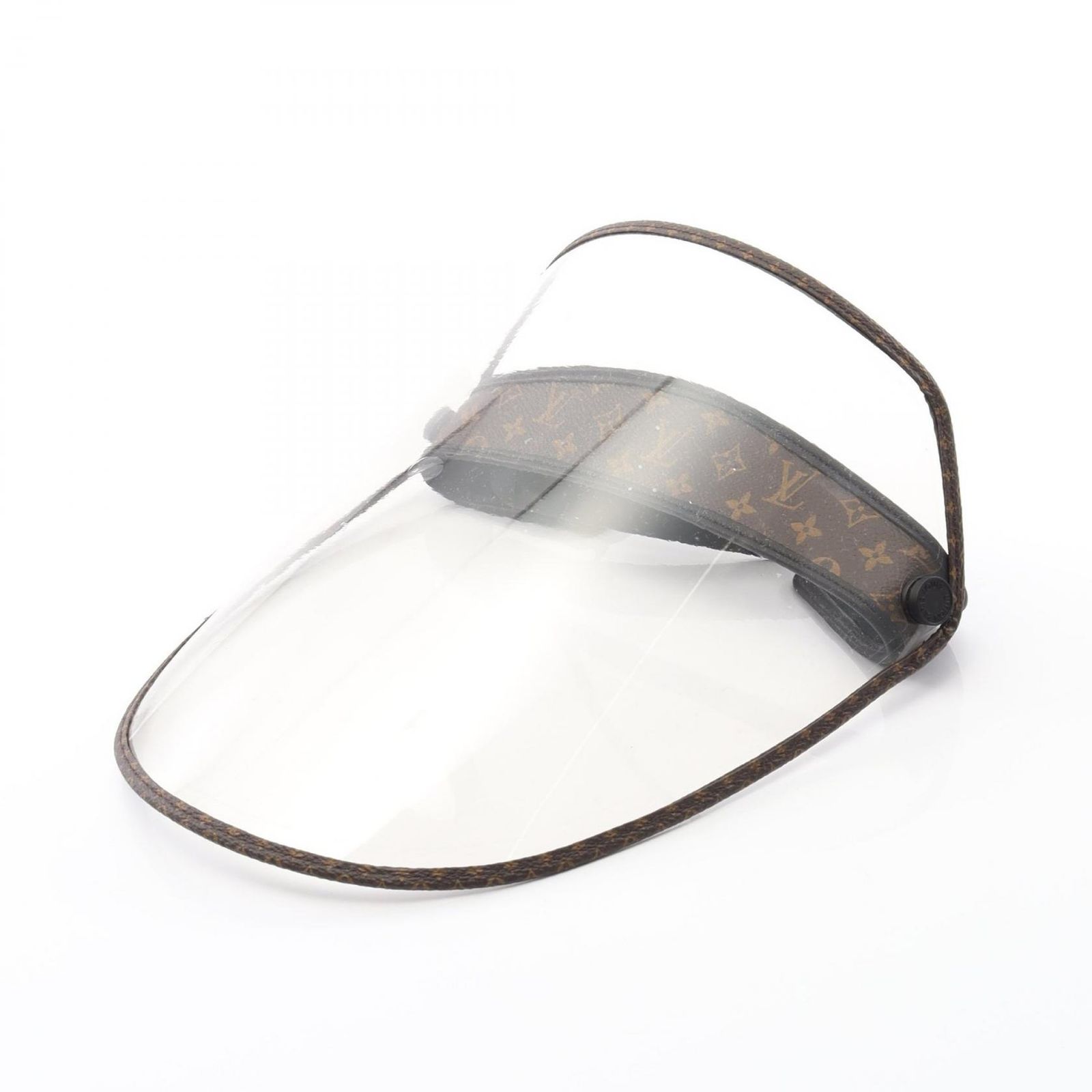 ルイ ヴィトン LOUIS VUITTON サンバイザー ビジェールLVシールド モノグラム フェイスシールド M76727 レザー サンバイザー レディース Used A