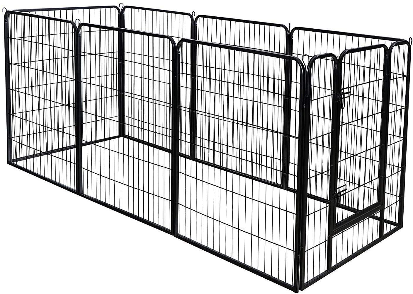 数量 ペットケージ パネル8枚 四角ポール 中型犬用 折り畳み式 ペットサークル 大型犬用 スチール製 複数連結 ペットフェンス 室内室外兼用 犬小屋 DUDUPET ペット用品 100 80cm-8枚