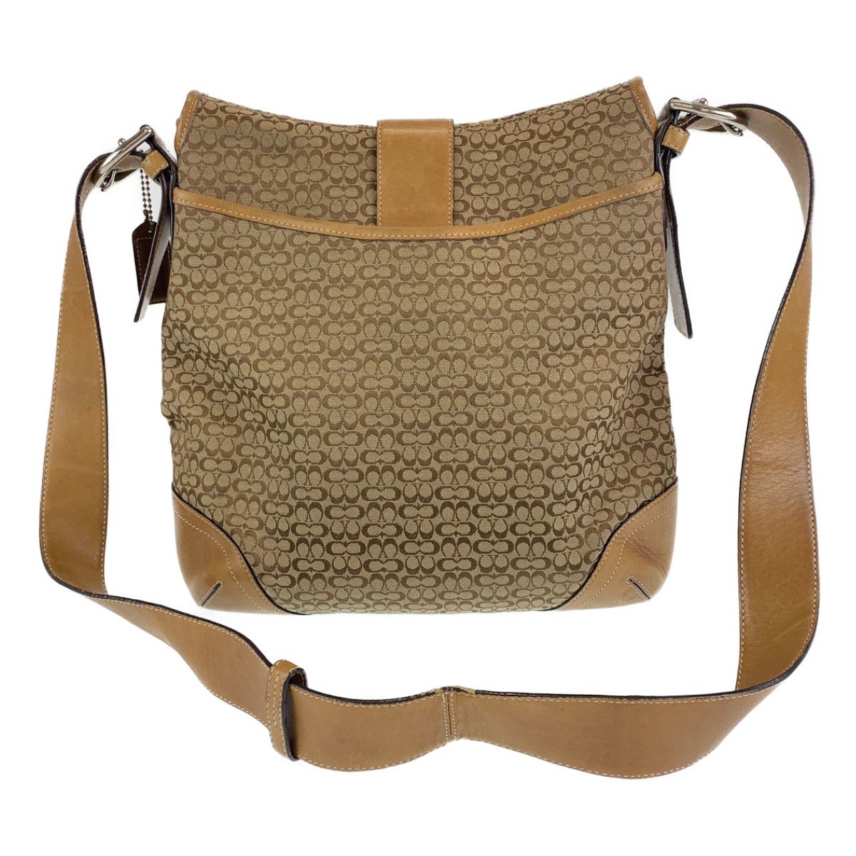 COACH コーチ シグネチャー ベージュ ブラウン キャンバス ショルダー