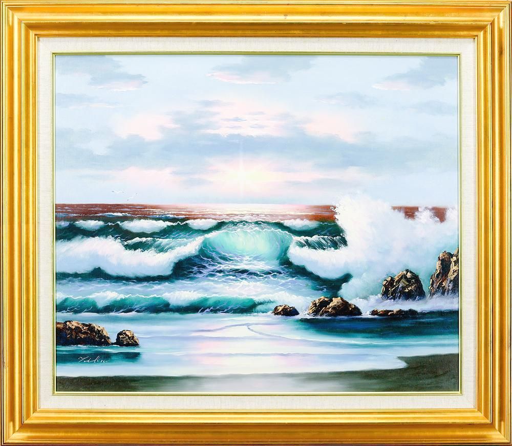 22×27㎝「朝の海７」油彩・原画・F3 22×27㎝「朝の海7」F3・油彩・原画 | かいがのみせあかちゃん