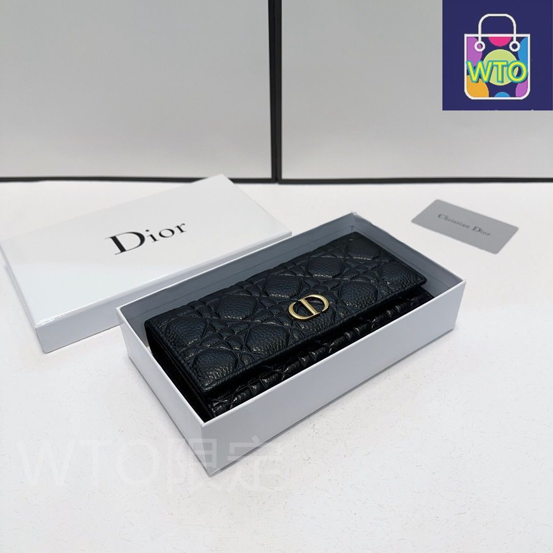 今日 Dior ディオール クラシックウォレットシリーズ 頭層牛皮エンボス加工を採用-WTO輸入2
