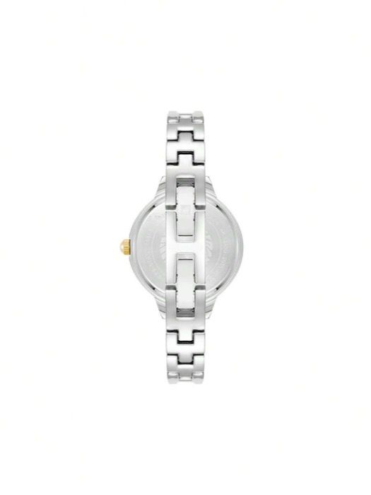 腕時計 レディース クォーツ レディースクォーツバングルウォッチ シルバー文字盤 ローマ数字 アナログ表示 レディース用ラウンド型防水ウォッチ ステンレススチール製ジュエリークラスプ留め