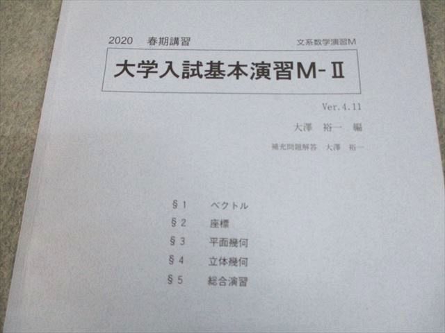 SEG(科学的教育グループ) 受験数学文系Mクラス 大学入試基本演習M-II テキスト 2020 春期 大澤裕一 004s0D SEG(科学的教育グループ) 受験数学文系Mクラス 大学入試基本演習M-II