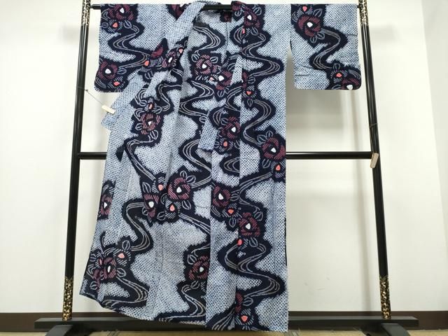 平和屋着物∴夏物 浴衣 有松鳴海絞り 流水舞花文 綿 CAAY4473ng