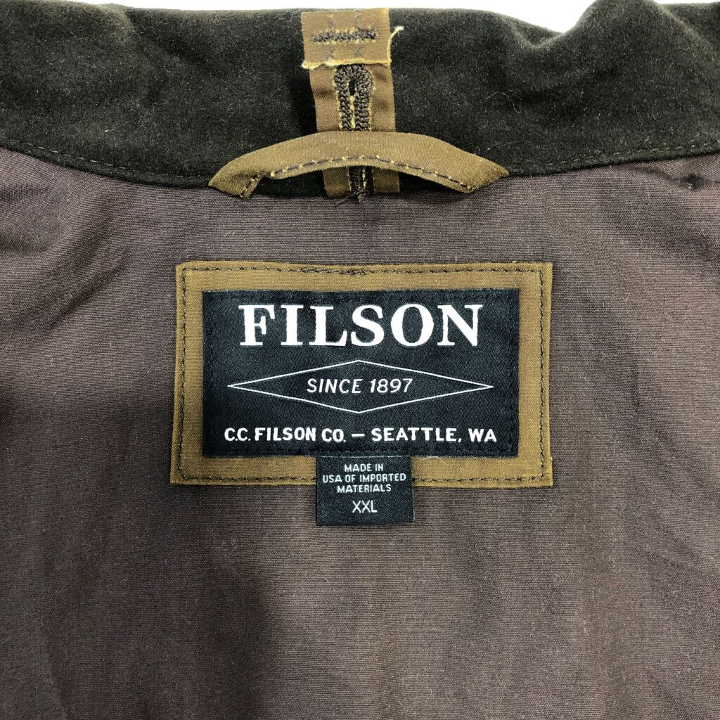 USA製 FILSON フィルソン オイルドジャケット 大きいサイズ ブラウン (メンズ XXL) 中古 古着 R7061