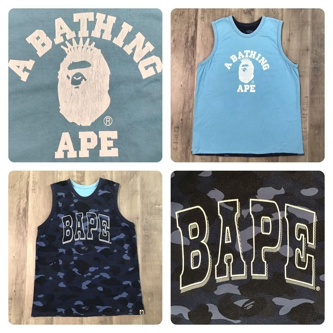 ☆リバーシブル☆ Blue camo タンクトップ XLサイズ a bathing ape