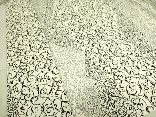 平和屋着物▽小紋 単衣 正倉院花唐草文 洗える着物 DAAS0246az