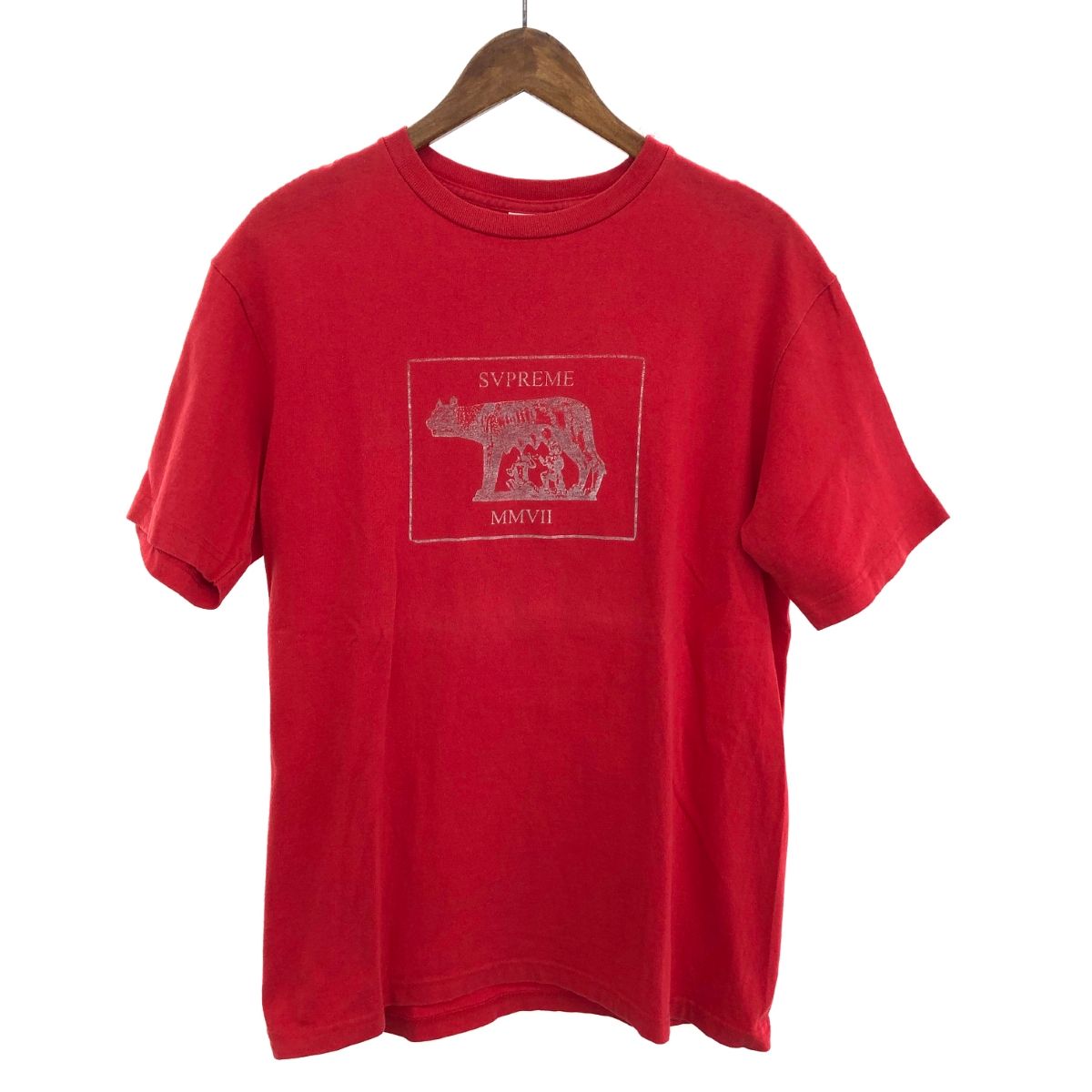 SUPREME シュプリーム  カットソー サイズ:L  レッド  メンズ MMVII Tee 07年　240002225132