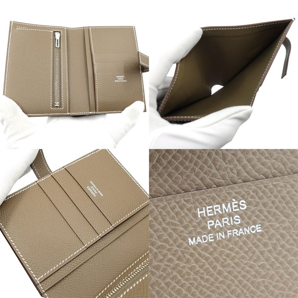 栄】エルメス ニューHパッサン コンパクト 二つ折り財布 W刻印 栄】エルメス ニューHパッサン コンパクト 二つ折り財布 W刻印