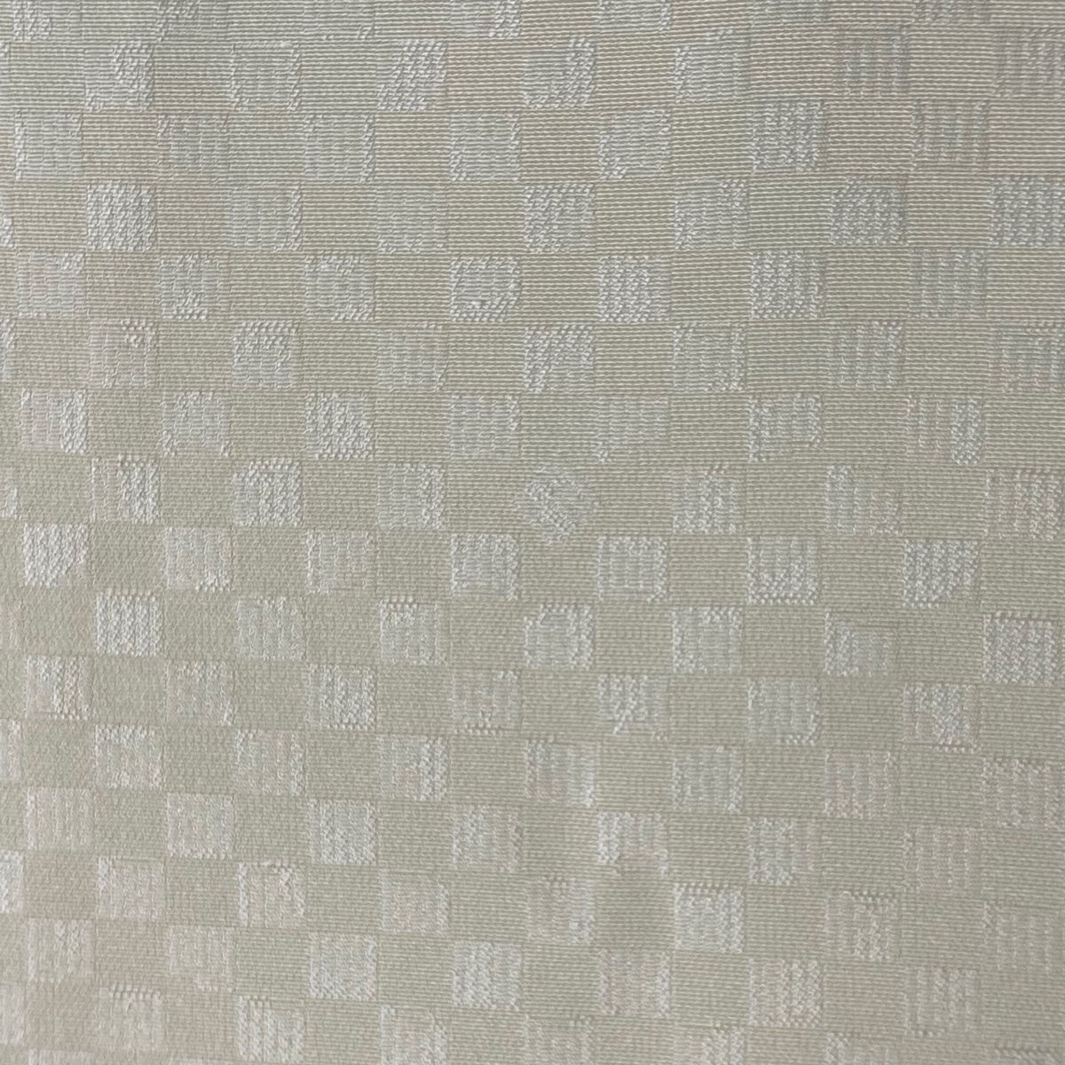 お召 身丈155cm 裄丈63cm S 袷 市松 クリーム 正絹 美品 逸品 【中古  