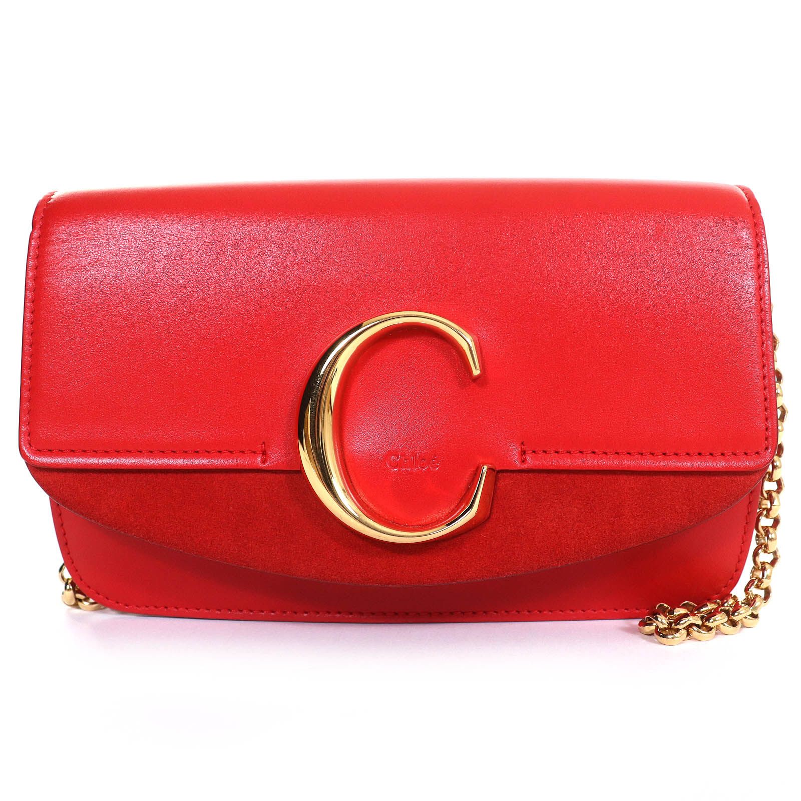極美品△Chloe クロエ CHC19SS192A37640 クロエ C ロゴ スウェード