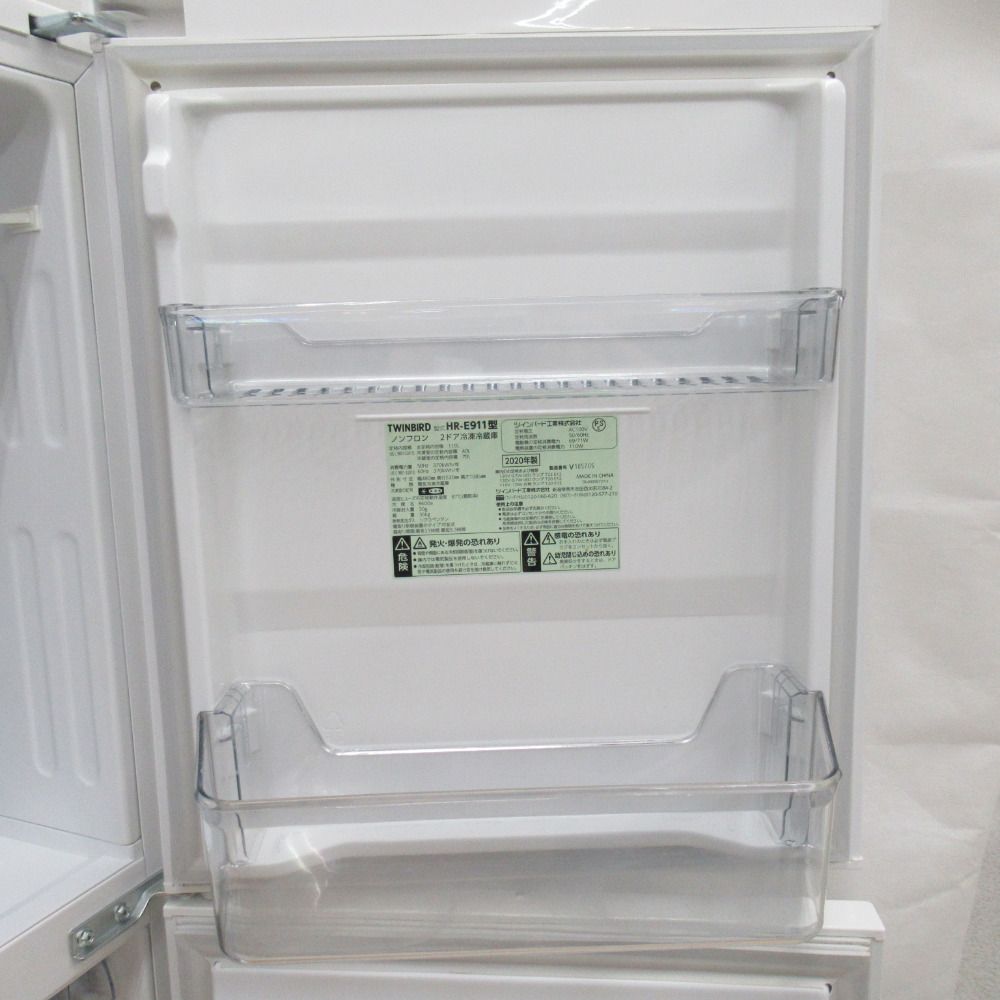 美品2018年製ツインバード 2ドア冷凍冷蔵庫 110L HR-E911W - キッチン家電