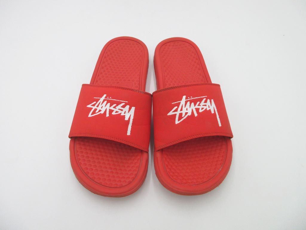 STUSSY ステューシー×NIKE ナイキ SLIDE SANDALS BENASSI RED CW2787