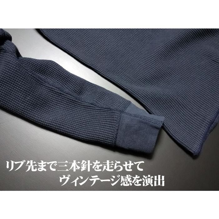 ミリタリー サーマル ワッフル 長袖 Tシャツ メンズ 米海軍 NAVY 黒猫