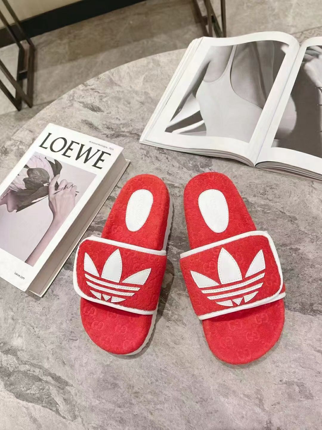 GUCCI adidas コラボ サンダル ブルーカラー イタリア製❗️ - メルカリ