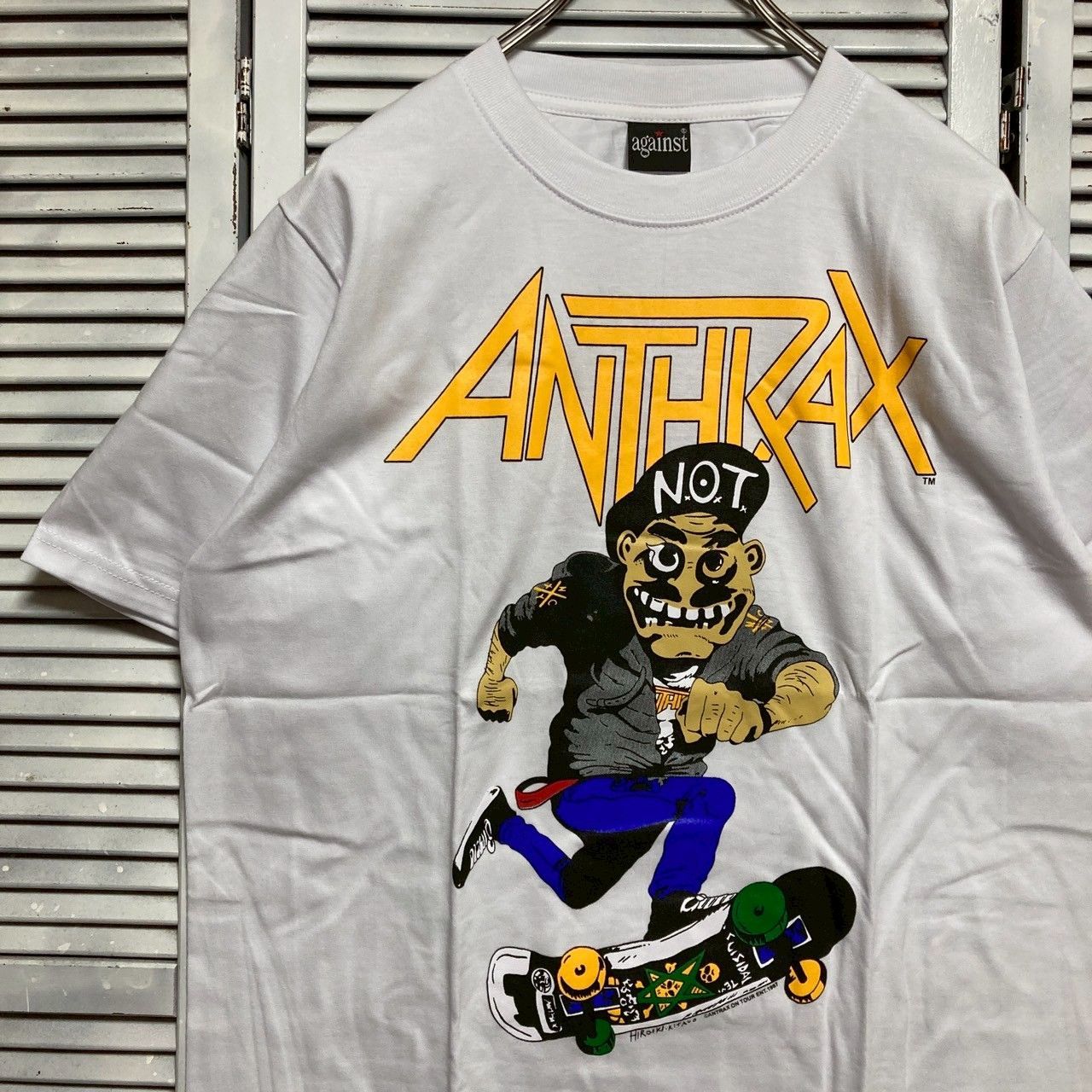 ◉ バンド Tシャツ ANTHRAX アンスラックス NOT 白 tee ティーシャツ