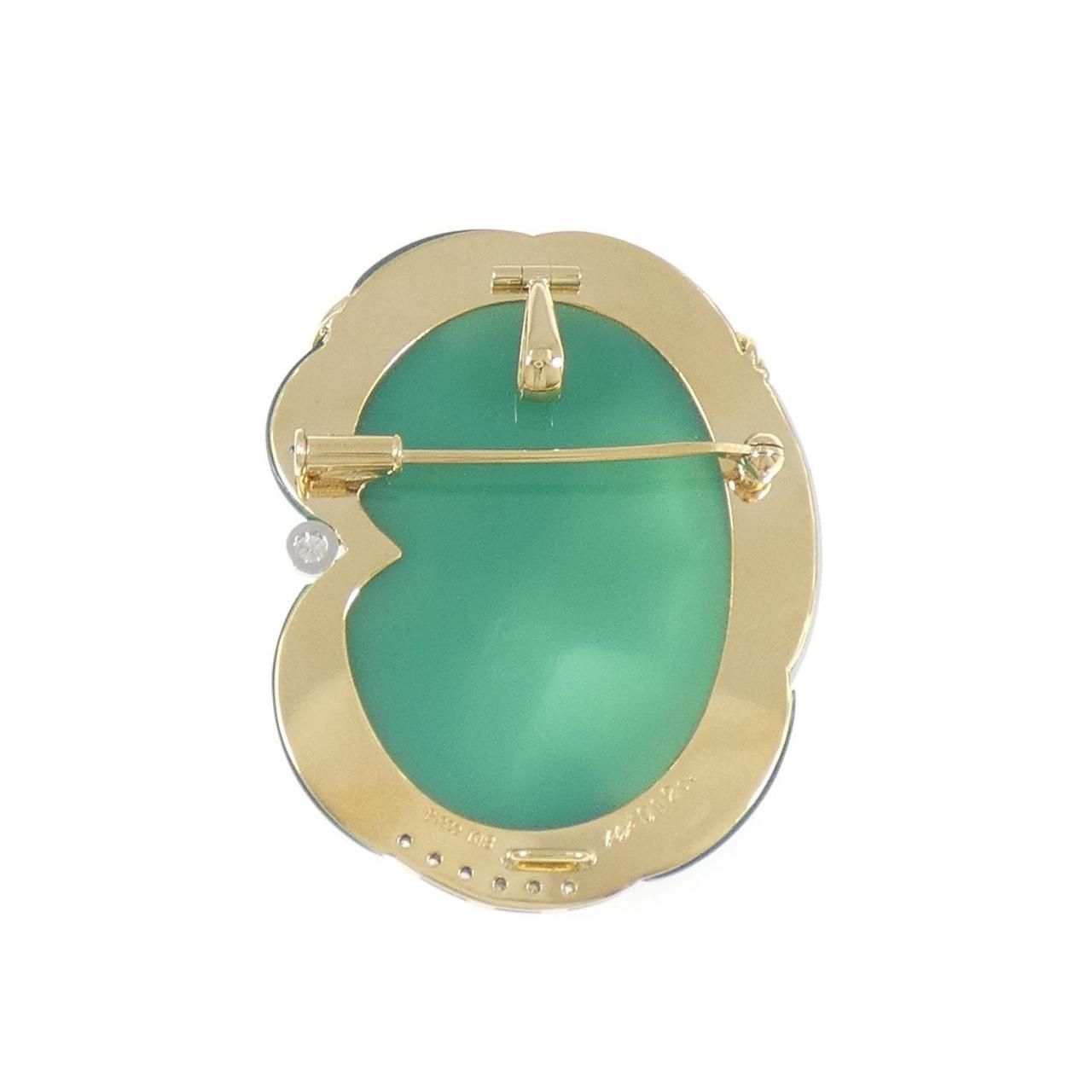 K18YG/PT900 メノウカメオ ブローチ - メルカリ 