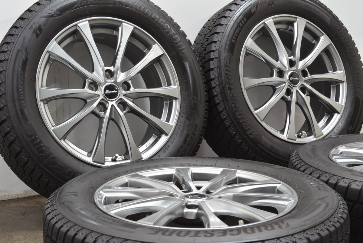 使用僅か バリ溝 EXCEEDER 17in 7J 48 PCD114.3 ブリヂストン ブリザック DM-V3 225 60R17 エクストレイル SKフォレスター C-HR