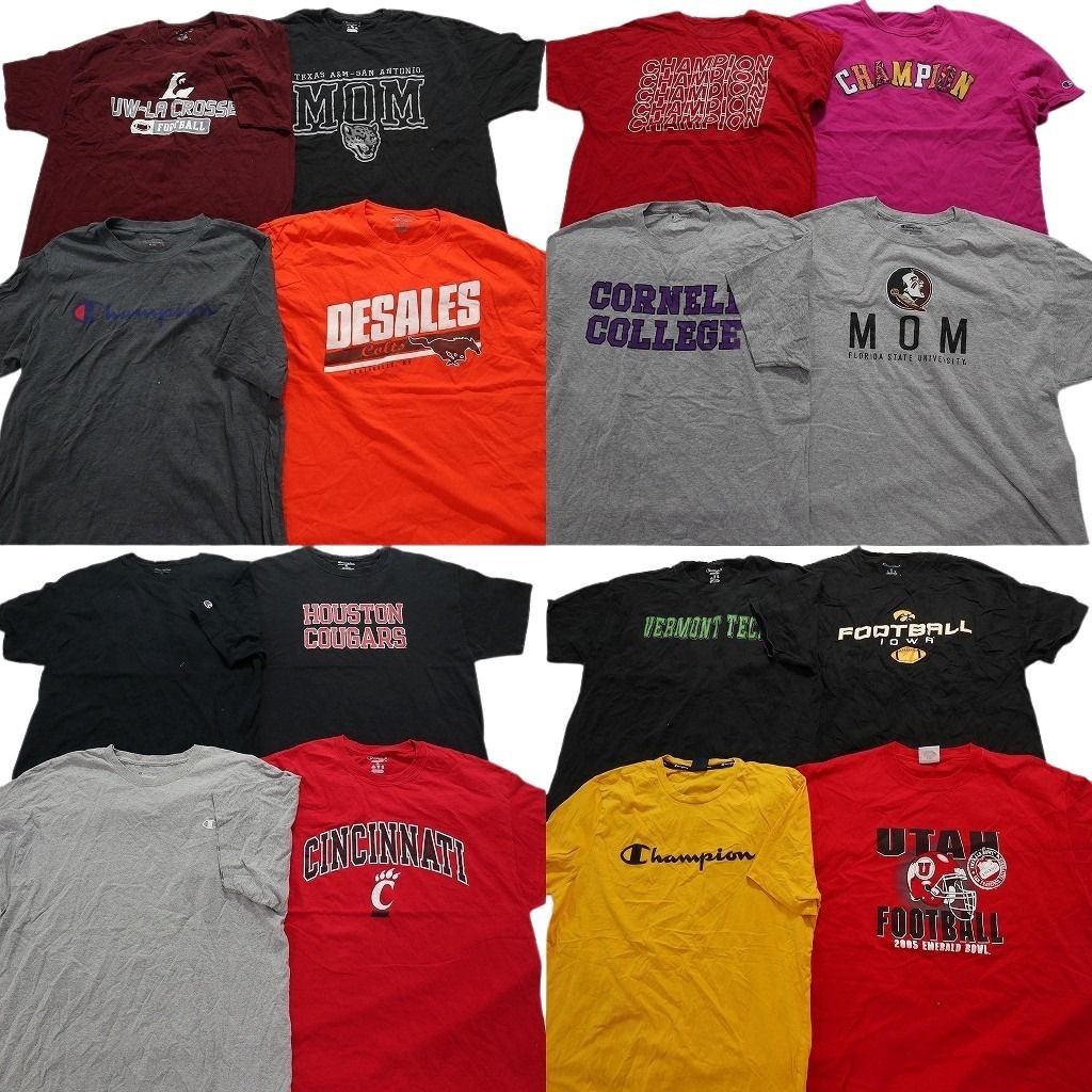 古着卸 チャンピオン 半袖Tシャツ 16枚セット メンズ XL カレッジ風 ワンポイント チームロゴ プリントタグ 古着 NA1510