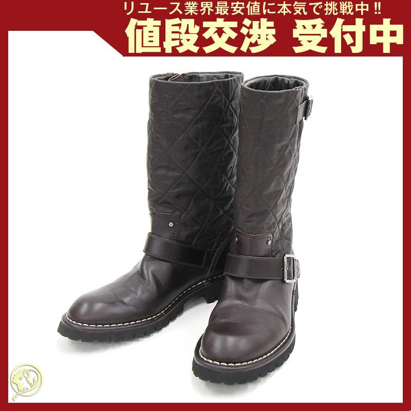 CHANEL ブラウン エンジニアブーツ