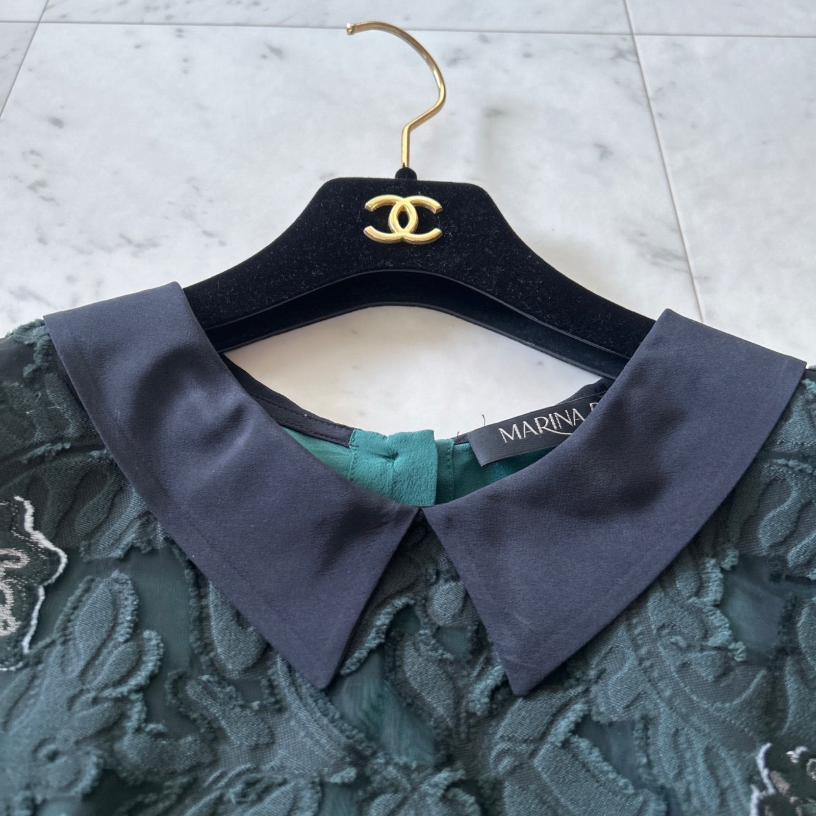 ✨極美品★✨マリナリナルディ　シルク　バイカラーブラウス　大きめサイズ ☆極美品☆ マリナリナルディマックスマーラシルクバイカラーブラウス