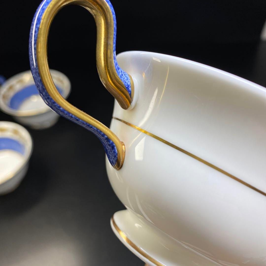 ウェッジウッド ホワイトホールパウダーブルーカップ＆ソーサー5客